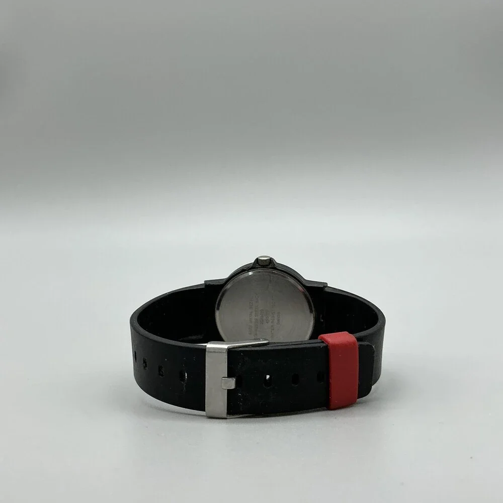 Armitron Awatch Mens Watch 34mm Black Dial Red Bezel Swiss 450.111 New Battery